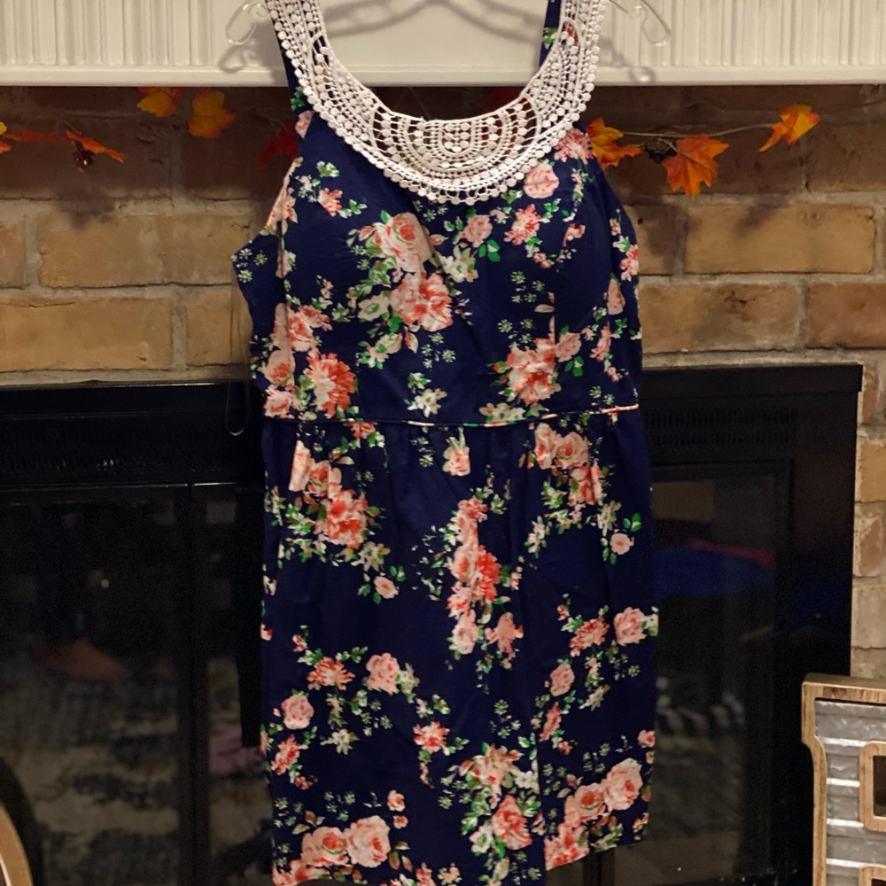 Navy Blue Dress with flowers